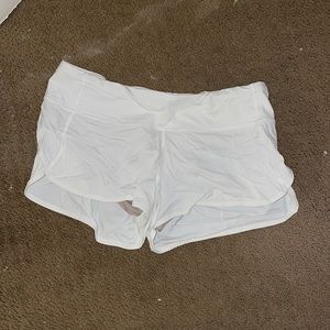 white lululemon shorts